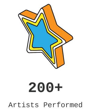 Over two hundred artists